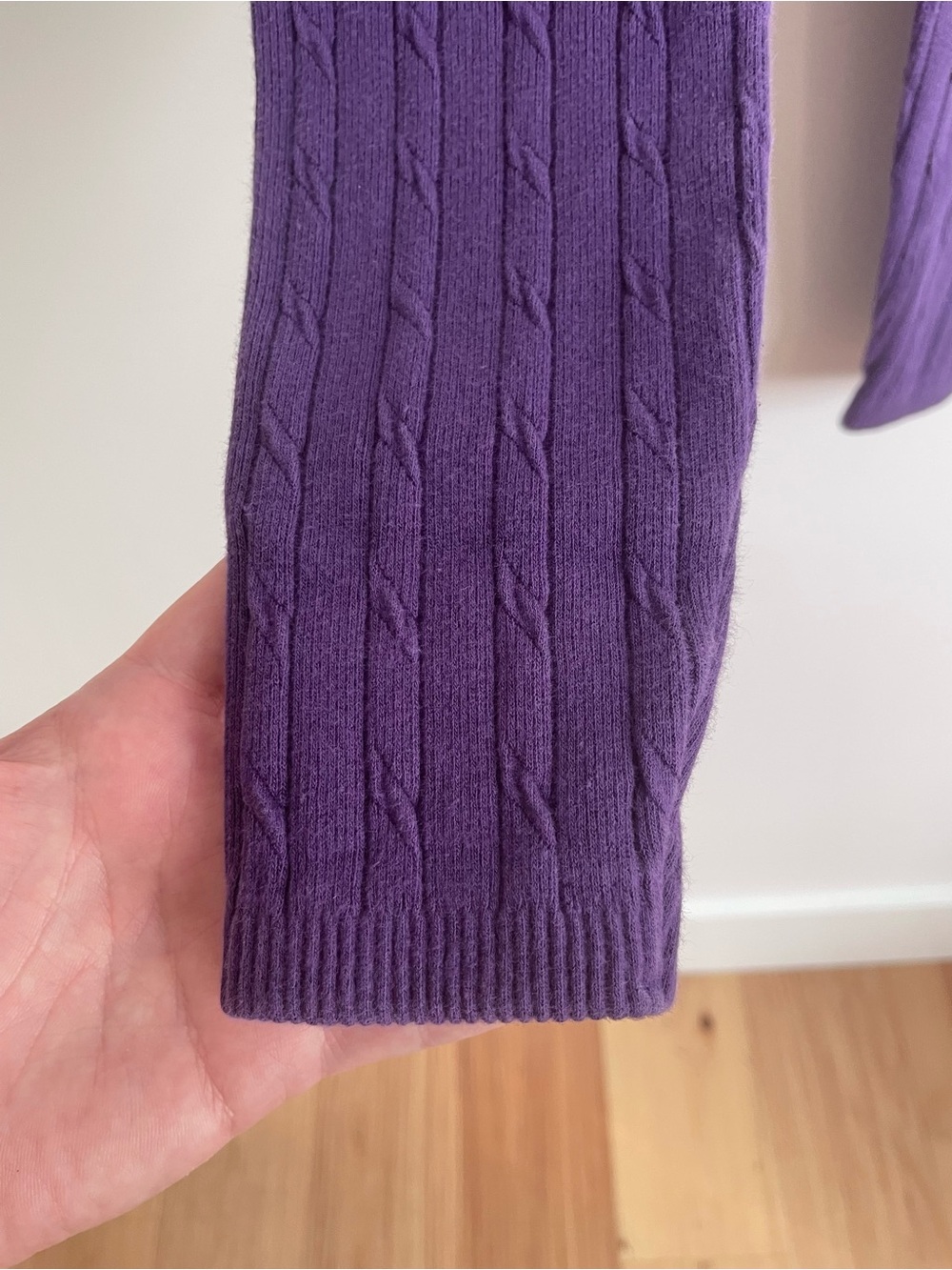 $4 💥Cable Knit Ribbed Fleecy Leggings / Joggers, Deep Purple, Soft & Cozy